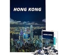 Puzzle de 1000 pièces pour Adolescents Puzzle de Hong Kong pour Adultes Jouet Anti-Stress défi éducatif d'assemblage de Motifs (Taille 38x26cm)