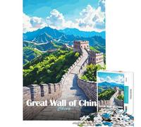 Puzzle de 1000 pièces pour Adolescents Puzzle de la Grande Muraille de Chine pour Adultes Jeu de Construction à Faire soi-même Passe-Temps Stimulant Cadeau (Taille 38x26cm)