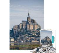 Puzzle de 1000 pièces pour Adolescents Puzzle de l'abbaye du Mont-Saint-Michel pour Adultes Jouet à Monter soi-même Passe-Temps idéal Cadeau d'anniversaire Original (Taille 50x75cm)