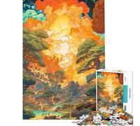 Puzzle de 1000 pièces pour Adolescents Puzzle de Paysage psychédélique pour Adultes Jeu de réflexion pour améliorer la mémoire Cadeau d'anniversaire ou de Noël (Taille 38x52cm)