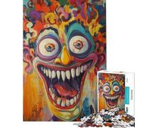 Puzzle de 1000 pièces pour Adolescents Puzzle de Peinture de Clown Fou pour Adultes Jeu de réflexion découpe de précision activités Amusantes à Faire à la Maison (Taille 38x26cm)