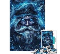 Puzzle de 1000 pièces pour Adolescents Puzzle d'hiver Portrait du Père Noël Magicien dans Les Tons Bleus Puzzle pour Adultes Jeu Manuel Passe-Temps idéal Pendant Les Vacances idéal comme Cadeau