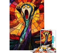 Puzzle de 1000 pièces pour Adolescents Puzzle Effrayant avec Visage criard pour Adultes Jeu de réflexion Cadeau d'anniversaire Cadeau Anti-Stress (Taille 38x26cm)