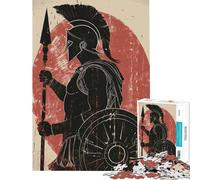 Puzzle de 1000 pièces pour Adolescents Puzzle épique de Guerrier Spartiate pour Adultes Jeu de réflexion Amusant et Humoristique Difficile et Stimulant (Taille 38x26cm)