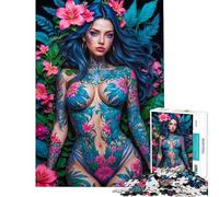 Puzzle de 1000 pièces pour Adolescents Puzzle érotique Dame aux Fleurs Jouet à Monter soi-même pour Adultes œuvre d'art Cadeau Unique pour Anniversaire et Noël (Taille 50x75cm)