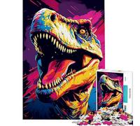 Puzzle de 1000 pièces pour Adolescents Puzzle géant de Dinosaure T-Rex du Jurassique pour Adultes Jeux Amusants Difficile idéal pour Un Anniversaire ou Noël (Taille 38x52cm)