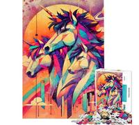 Puzzle de 1000 pièces pour Adolescents Puzzle géométrique Abstrait Licorne Peinture décorative Puzzle pour Adultes Jeu Manuel Passe-Temps idéal Pendant Les Vacances à la Maison idéal comme Cadeau