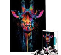 Puzzle de 1000 pièces pour Adolescents Puzzle Girafe Arc-en-Ciel activités Amusantes à la Maison Jeu Manuel Stimulant pour Les 14 Ans et Plus (38x52cm)