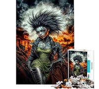 Puzzle de 1000 pièces pour Adolescents Puzzle Gothique Post-apocalyptique représentant Une Femme Jeu Relaxant pour Adultes découpe de précision Cadeau d'anniversaire ou de Noël (Taille 38x52cm)