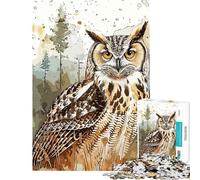 Puzzle de 1000 pièces pour Adolescents Puzzle Hibou Vintage Jeu Familial pour Adultes Course de Vitesse Manuelle Cadeau Unique d'anniversaire et de Noël (Taille 50x75cm)