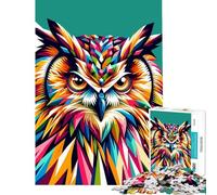 Puzzle de 1000 pièces pour Adolescents Puzzle Hibou WPAP Puzzle Pop Art Coloré Jeux en Famille Décoration Intérieure Interaction Parent-Enfant (Dimensions 38x52cm)