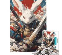 Puzzle de 1000 pièces pour Adolescents Puzzle Japonais Lapin samouraï Puzzles pour Adultes Jeux relaxants Amusants et Humoristiques Offre idéale comme Cadeau pour Toute la Famille (Taille 50x75cm)
