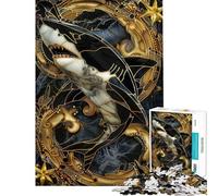 Puzzle de 1000 pièces pour Adolescents Puzzle Kintsugi Requin pour Adultes Jouet à Monter soi-même pour Passer Le Temps à la Maison à Offrir aux Amis et à la Famille (Taille 38x52cm)