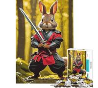 Puzzle de 1000 pièces pour Adolescents Puzzle Lapin samouraï Jouet de décoration Murale Motif à Assembler Cadeau Anti-Stress (Taille 38x26cm)