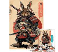 Puzzle de 1000 pièces pour Adolescents Puzzle Lapin samouraï Puzzle pour Adultes Jouet de décoration Murale Motif à Assembler Cadeau Unique pour Anniversaire et Noël (Taille 38x52cm)