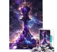 Puzzle de 1000 pièces pour Adolescents Puzzle Le Roi des échecs dans l'espace pour Adultes Jeux de société en Famille améliore la mémoire Cadeau d'anniversaire Unique (Taille 38x26cm)