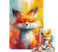 Puzzle de 1000 pièces pour Adolescents Puzzle Le Sourire du Renard bienheureux » pour Adultes Jeu Manuel idéal pour Passer Le Temps à la Maison Cadeau Parfait (Taille 50x75cm)