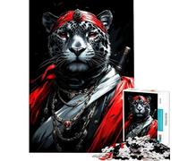 Puzzle de 1000 pièces pour Adolescents Puzzle léopard des neiges samouraï pour Adultes Jouet à Monter soi-même Passe-Temps Cadeau d'anniversaire Unique (Taille 38x52cm)