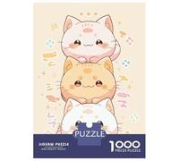 Puzzle de 1000 pièces pour adolescents, puzzle mignon chats kawaii art japonais, puzzle pour adultes, jeu à main, plaisir en famille, favorise l'entraînement cérébral, 38 x 26 cm/1000 pièces