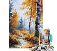 Puzzle de 1000 pièces pour Adolescents Puzzle Miroir Chutes d'automne pour Adultes Jeu de réflexion Difficile pour Les Amis et la Famille (Taille 50x75cm)