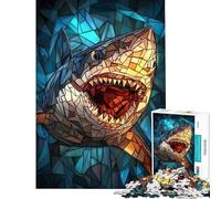 Puzzle de 1000 pièces pour Adolescents Puzzle mosaïque Requin pour Adultes Jeu Manuel défi Difficile à compléter (Taille 38x26cm)