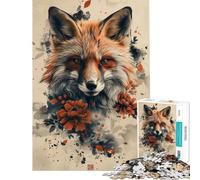 Puzzle de 1000 pièces pour Adolescents Puzzle Mystic Kitsune Fox Activités Amusantes à la Maison Décoration Murale Jeu Pratique pour Les 14 Ans et Plus Jeu de Puzzle Offert (50x75cm)