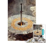 Puzzle de 1000 pièces pour Adolescents Puzzle « Où est restée l'épée ? » Jeux relaxants Amusants et Humoristiques Idéal comme Cadeau pour Toute la Famille (Dimensions 38x26cm)