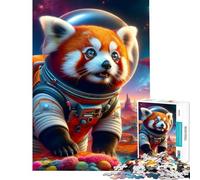 Puzzle de 1000 pièces pour Adolescents Puzzle Panda Explorateur de l'espace pour Adultes Jeux en Famille améliore la mémoire Cadeau d'anniversaire Unique (Taille 38x26cm)