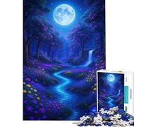 Puzzle de 1000 pièces pour Adolescents Puzzle Paysage de rivière au Clair de Lune enchanté pour Adultes Jouet à Monter soi-même Course de Vitesse Manuelle Offre spéciale comme Cadeau pour Toute