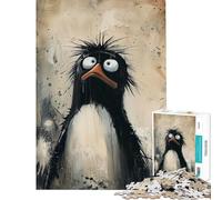Puzzle de 1000 pièces pour Adolescents Puzzle Pingouin Triste Jeu de réflexion Difficile et Stimulant à compléter (Dimensions 38x52cm)