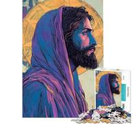 Puzzle de 1000 pièces pour Adolescents Puzzle Portrait de Jésus-Christ pour Adultes Jeux Amusants décoration Parfaite pour Un Anniversaire ou Noël (Taille 38x26cm)