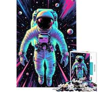 Puzzle de 1000 pièces pour Adolescents Puzzle psychédélique d'astronaute dans l'espace pour Adultes Jeu Amusant décoration Murale Aide à exercer Le Cerveau (Taille 38x26cm)