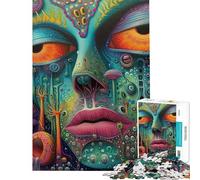 Puzzle de 1000 pièces pour Adolescents Puzzle psychédélique favorisant la Conscience de soi améliorant la mémoire et Stimulant cérébral Jeu éducatif Familial (50x75cm)
