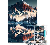 Puzzle de 1000 pièces pour Adolescents Puzzle Reflets de Montagnes pour Adultes Jeu Manuel Difficile Cadeau Anti-Stress (Taille 38x52cm)