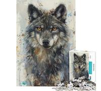 Puzzle de 1000 pièces pour Adolescents Puzzle Regard de Loup mélancolique pour Adultes Jouet décoration Murale décoration intérieure Cadeau de Noël ou d'anniversaire (Taille 38x52cm)