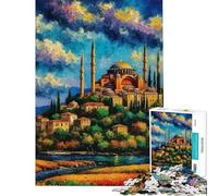 Puzzle de 1000 pièces pour adolescents puzzle représentant la basilique Sainte-Sophie puzzle pour adultes jeu relaxant amusant et humoristique idéal comme cadeau pour toute la famille (taille 38x52cm)
