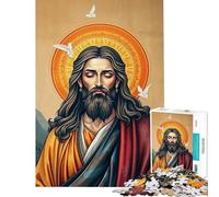 Puzzle de 1000 pièces pour Adolescents Puzzle représentant l'icône de Jésus-Christ en méditation Puzzle pour Adultes Jeux relaxants amélioration de la mémoire Cadeau Anti-Stress (Taille 75x50cm)
