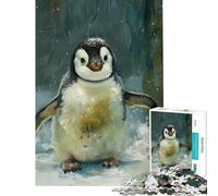 Puzzle de 1000 pièces pour Adolescents Puzzle représentant Un Adorable Petit Pingouin sous la Neige Un défi Stimulant et Artistique Une véritable œuvre d'art Jeu Amusant Convient aux Personnes