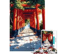 Puzzle de 1000 pièces pour Adolescents Puzzle représentant Un Chemin de Portes Torii japonaises Jeu Relaxant pour Adultes découpe de précision Cadeau d'anniversaire ou de Noël (Taille 38x52cm)
