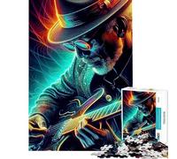 Puzzle de 1000 pièces pour Adolescents Puzzle représentant Un Guitariste de Blues avec Ambiance Puzzle pour Adultes Jouet décoration Murale améliore la mémoire Cadeau Anti-Stress (Taille 38x26cm)