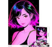 Puzzle de 1000 pièces pour Adolescents Puzzle rétro avec Une Belle Fille d'anime Puzzle pour Adultes Jeux Amusants Une œuvre d'art pour Toute la Famille (Taille 38x26cm)
