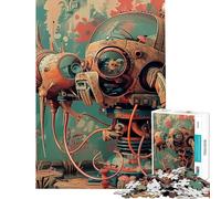 Puzzle de 1000 pièces pour Adolescents Puzzle rétro-futuriste Bateau sur l'eau Jeux de Construction pour Adolescents Loisirs à la Maison Interaction Parent-Enfant (Taille 38x52cm)