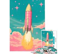 Puzzle de 1000 pièces pour Adolescents Puzzle risographique fusée pour Adultes Jouet Anti-Stress Jeu Stimulant pour Passer Le Temps à la Maison Cadeau (Taille 75x50cm)