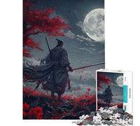 Puzzle de 1000 pièces pour Adolescents Puzzle Samurai Moon Japan pour Adultes Jeux relaxants amélioration de la mémoire activités Amusantes à Faire à la Maison (Taille 50x75cm)