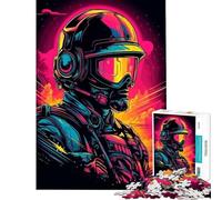 Puzzle de 1000 pièces pour Adolescents Puzzle Soldat synthwave activités Amusantes à la Maison décoration Murale Jeu Pratique pour Les 14 Ans et Plus Jeu de Puzzle Offert (38x26cm)