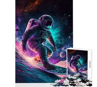 Puzzle de 1000 pièces pour Adolescents, Puzzle Space Surfer, Jouet à Monter soi-même, Cadeau de Père Noël Secret, Jeu en Famille avec Poster et Feuille de Questions Assortis (Taille 38x52cm)
