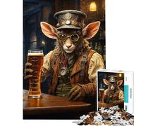 Puzzle de 1000 pièces pour Adolescents Puzzle Steampunk Faune et bière Artisanale Puzzle pour Adultes Jeux en Famille améliore la mémoire Cadeau d'anniversaire Unique (Taille 75x50cm)