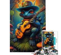 Puzzle de 1000 pièces pour Adolescents Puzzle surréaliste psychédélique avec Un lézard Jeu Stimulant et Amusant Idée Cadeau Originale (Dimensions 50x75cm)