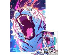 Puzzle de 1000 pièces pour Adolescents Puzzle Tigre Féroce Anime Défi éducatif Jeu Amusant et Stimulant Convient aux Personnes de 14 Ans et Plus (50x75cm)
