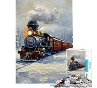 Puzzle de 1000 pièces pour Adolescents Puzzle Train d'hiver à Travers Une forêt enneigée » Puzzle à Peindre pour Adultes Jeu Manuel Passe-Temps idéal Pendant Les Vacances à la Maison
